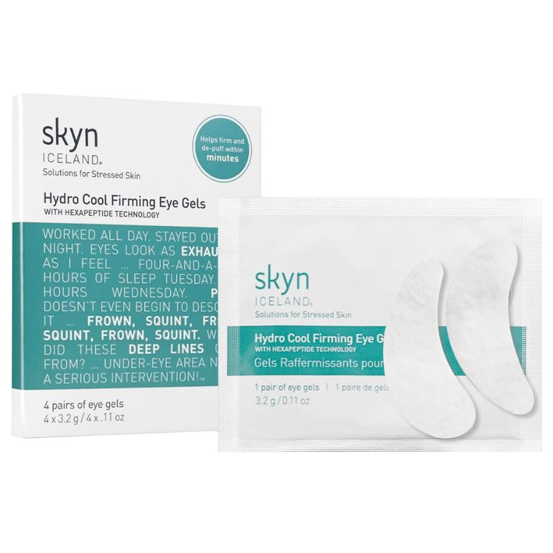 Skyn ICELAND Hydro Cool Firming under Eye Patches. Eye Gel Mask to Firm and Reduce Wrinkles, Fine Lines, Dark Circles, Puffy Eyes & Bags, Pack of 4